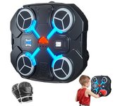 Máquina de boxeo musical para niños, juguete de pared con objetivo de golpeo y guante, compatible con Bluetooth, equipo de boxeo para gimnasio en casa. negro
