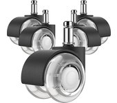 Ruedas para silla de oficina, juego de 5, ruedas dobles de 2 pulgadas, rueda de repuesto para silla de escritorio de computadora con rodamiento de bolas doble, rueda de goma resistente