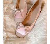 Zapatos sencillos de piel de oveja francesa con punta cuadrada para mujer, suela suave, ballet, boca poco profunda, lazo, planos, tallas grandes 34-43, zapatos casuales Lolita 34 blanco