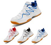 Nuevas zapatillas de tenis profesionales para hombres y mujeres, zapatillas de bádminton y voleibol transpirables, zapatillas de entrenamiento deportivas para interiores, tenis de gran tamaño 39 negro/blanco
