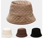 Otoño Invierno hombres mujeres sombrero acolchado térmico sombrero de pescador gorro de lavabo sombreros de cubo One size blanco