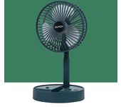 Ventilador plegable retráctil USB recargable, ventilador silencioso portátil de escritorio para oficina, pequeño verde