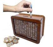 Hucha de madera para ahorrar dinero para niños, adultos, herramienta de objetivo de ahorro para niños, caja de dinero con contador