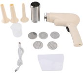 Máquina de pasta eléctrica de mano eficiente, multiusos, de acero inoxidable, portátil, automática, para hacer fideos L