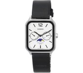 Casio Standard Analog Moon Phase Leather Strap White Dial Quartz MTP-M305L-7A Reloj Hombre blanco