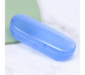 Estuche de plástico transparente azul para gafas, caja de almacenamiento para gafas de miopía con espejo plano, estuche para gafas de sol, estuche sencillo y moderno para gafas. 1
