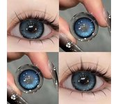 2 pares de lentes de contacto de color MillCreek con graduación (0~-8.00) Lentes de contacto azules y verdes de 14,2 mm Cosméticos de uso anual para ojos 0 verde