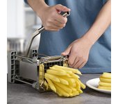 1 pieza, cortador de frutas de acero inoxidable, cortador de verduras, cortador de papas fritas, cortador de papas, picador de verduras, picador de cebolla, picador de alimentos, artículos de cocina 1pc plata