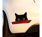 Calcomanía de vinilo para coche, pegatina de ventana de coche, ojos grandes, pegatina de gato, pegatina de decoración automática A