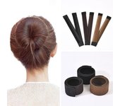4 Uds. Para hacer moños en el pelo, rizador de pelo perezoso, moño hábil, moldeador de pelo largo, herramienta de rollo fácil y rápido, Accesorios para peinados para mujeres y niñas café oscuro