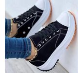 2023 zapatillas de plataforma para mujer, zapatos informales para mujer, zapatos de lona para mujer, zapatos de mujer, zapatillas gruesas con cordones, zapatos de talla grande 35 rojo