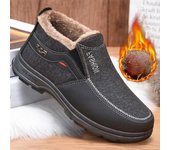 Nuevos zapatos de algodón para hombre de invierno, botas de algodón gruesas de felpa para mediana edad y ancianos, zapatos cálidos de caña alta 39 negro