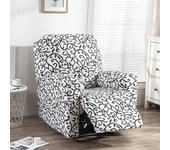 Funda de sofá reclinable elástica estampada, fundas de sofá individuales elásticas suaves para sala de estar, mascotas, funda para silla funcional dividida para niños 1 Piece (4 Parts)