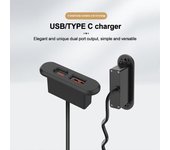 Escritorio con toma USB integrada, muebles, escritorio, portátil, doble enchufe de carga USB, escritorio de computadora, accesorios para muebles de oficina