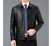 Chaqueta de piel de oveja para hombre, abrigo informal de negocios para hombre, chaqueta cálida de terciopelo grueso de cuero genuino 170
