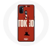 Coque Oppo A53 La casa de papel Tokyo Fanart logo Fond Rouge