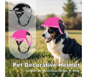 Casco para perros pequeños, cascos de moto para perros con orificios para las orejas, sombrero para gato DIY, casco protector para cachorro, casco de bicicleta para perros, ajustable, pequeño L negro