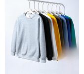 Suéter holgado de cuello redondo de terciopelo para hombre nuevo - Chaqueta informal de manga larga estilo coreano para primavera/otoño L azul