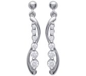 Les Trésors De Lily [J7105] - Boucles Argent 'Déesse' blanc argenté - 33x6 mm blanco
