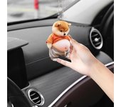 Adorno colgante de perro y gato barrigón para el hogar, árbol de Navidad para interiores, espejo retrovisor para coche, 2D, acrílico plano, animal de dibujos animados de barriga grande, decoración colgante A