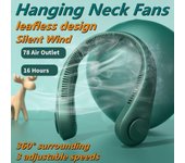 Ventilador de cuello circundante de 360 ° Ventilador inalámbrico USB Ventilador recargable Mini ventilador enfriamiento Sin cuchillas Ventilador de banda de cuello mudo para deportes al aire libre Senderismo Camping blanco