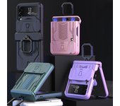 Ring Holder Fashion Folding Cover Case para Samsung Galaxy Z Flip3 Flip 4 Flip4 Flip 3 5 Flip5 Zflip4 Shockproof Phone Bag for samsung z flip 4 negro