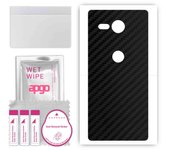 apgo Protective Skin Sticker for the back compatible with Sony Xperia XZ2 Compact, Wrap Film, Foil, Vinyl - Pattern Carbon Black