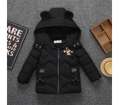 Otoño/Invierno Chaqueta de bebé para niños Chaqueta cálida para niños Chaqueta gruesa Chaqueta para niños XXXL negro