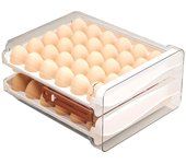 Huevera de plástico transparente antirroturas para refrigerador, con cajón para guardar huevos en la cocina.