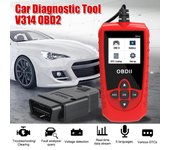 Accesorios para coche V314, herramienta de diagnóstico automotriz, lectura de código a bordo, detección de tarjetas, Detector de fallos automotrices, lector de escáner OBDII para coche rojo