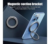 Soporte magnético para anillo de teléfono móvil, soporte extraíble para iPhone, MagSafe, Samsung y Xiaomi gris