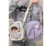 Bolso pequeño para niñas, transparente, con bolsillo, para mujer, con cremallera, para muñecas de 20 cm, bolsos y carteras, bolsos cruzados Only Bag NO Dolls color rosa