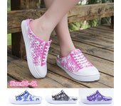 Sandalias de playa transpirables para mujer, zuecos planos, zapatos de agua, zapatillas de casa 36 negro