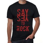 Camiseta vintage para hombre con gráfico Say Yes to Rock Deep Black XS negro