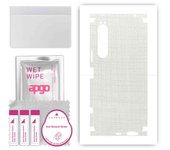 apgo Protective Skin Sticker for the back+sides compatible with Sony Xperia 1 IV, Full Wrap Film, Foil, Vinyl - Pattern White Fabric