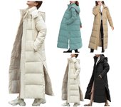 Moda mujer ocio invierno nueva chaqueta acolchada de algodón chaqueta acolchada de algodón gruesa alargada delgada M verde