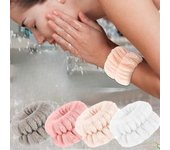 Muñequera de microfibra para Spa, 2 uds., toalla para lavar la muñeca, banda para lavar la cara, muñequera absorbente para el sudor, previene la muñequera líquida blanco