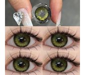 Lentes de contacto de color Serie MillCreek Night Magics Green and Blue Eyes de 14,2 mm, uso anual, lentes blandas 0.00 azul
