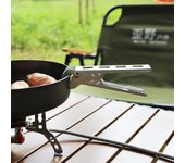Juego de utensilios de cocina que incluye soporte para cuchara y pinza para ollas para cocina de camping al aire libre.
