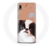 Coque pour Samsung Galaxy A10 Épagneul japonais Noir et Blanc Race de chiens