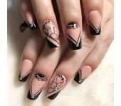 Glitter Cat Eye False Nails Long Ballerina and Square Nail Tips New Press on Nails  DIY DY1323-B7