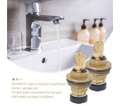 6 Piezas Nuevo G1/2  Reemplazo de Núcleo de Válvula de Grifo 20 Dientes Cartuchos de Grifo Accesorios Universales de Cocina Baño Válvula de Grifo Rápido blanco