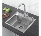 Fregadero de cocina Cecipa - Acero inoxidable - 1 cubeta 50*45*18,5CM - Color antracita - Entrega rápida
