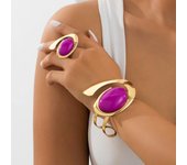 Conjunto de joyas de moda para mujer color rosa