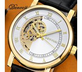 Nuevo Reloj de lujo para hombre de marca superior con caja, relojes mecánicos de cuero de negocios impermeables con huecos automáticos para hombre