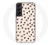 Coque pour Samsung Galaxy S21 FE Fond de texture abstraite coeurs noirs