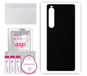 apgo Protective Skin Sticker for the back compatible with Sony Xperia 10 V, Wrap Film, Foil, Vinyl - Pattern Matte Black