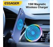 Essager soporte magnético para teléfono de coche cargadores inalámbricos cargador de coche para Samsung iPhone 13 Pro Max iPhone 12 soporte de teléfono Universal Outlet type negro