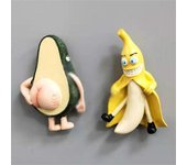Imanes de nevera fruta, plátano y aguacate para decoración de pizarras blancas de nevera 5*7cm amarillo