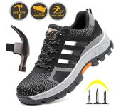 Zapatos unisex indestructibles para hombres y mujeres, puntera de acero, zapatos de seguridad para el trabajo, botas antipinchazos y antiaplastamiento, zapatillas antideslizantes 41 azul